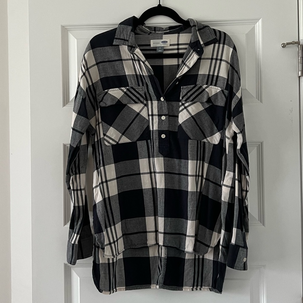 Navy & White Flannel